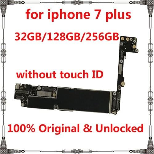 100% Original unlocked motherboard for iphone 7Plus 7 Plus without touch ID 32GB 128GB 256GB Free iCloud mainboard IOS system