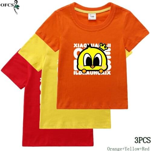 3Pcs Packaging Sales Childrens T-shirt Girl & Boy Cartoon Cute Tops Baby Cotton Tees Summer Clothes Toddler Fashion Top Costume