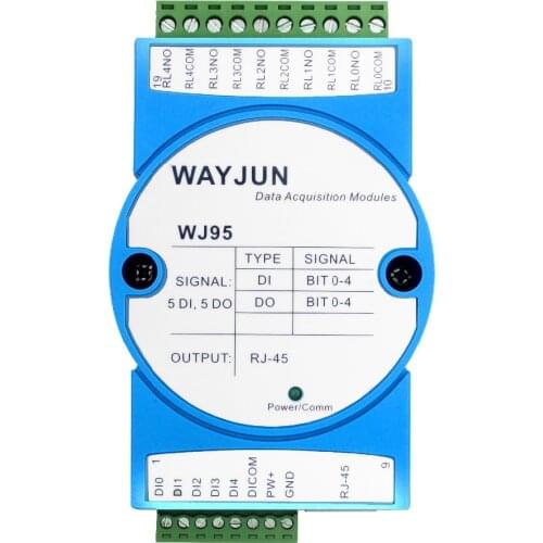 Five-way switch input Five-way DO network relay Modbus TCP remote IO module portal relay WJ95