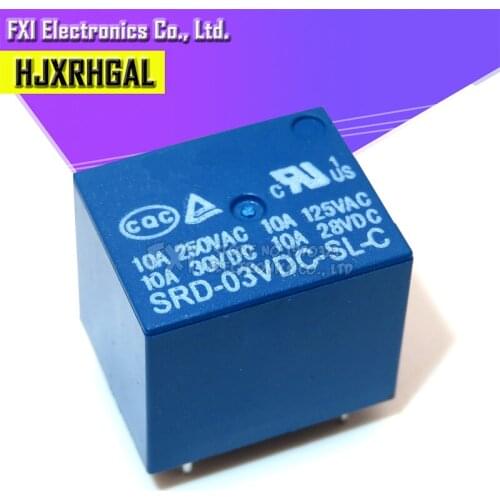 5PCS/LOT Relay SRD-03VDC-SL-C relays 5PINS 3V DC High Quality