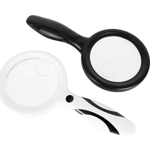 5X 10X Magnifier Reading Portable Handheld Illuminated Magnifying Glass with 33 LED Auxiliary Lights for Newspaper