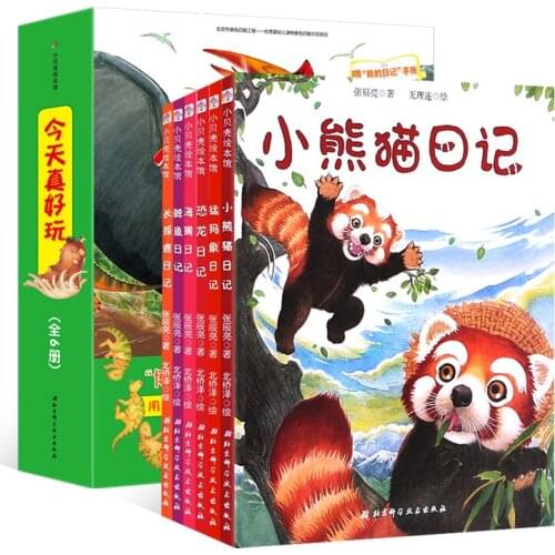 6 Pcs/Set Today is Fun Series Kids Children Picture Books Whale Dinosaur Animal Diary Popular Science Story Book