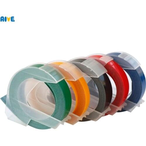 Aive 6MM 3D Plastic Embossing Tape for Embossing Label Maker PVC DYMO 1540 1595 12965 Motex vinilo adhesivo para muebles
