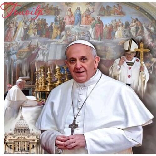Diamond embroidery full DIY Pope Francis 5d Diamond painting Cross Stitch Mosaic Pasting images craft stickers Home Decorative