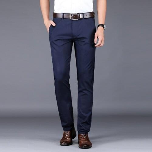 2020 New Summer Men Chinos Pants Straight Fashion Casual Men Trousers Classic Business Pants For Men Khaki Black