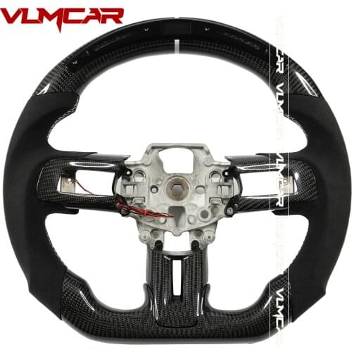 Private Custom Car Carbon Fiber Steering Wheel With Led Display For Ford Mustang