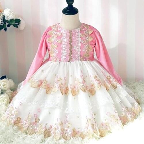 Baby girl Spring autumn lolita velvet dress kids Spanish England lace stitching ball gown birthday party dress