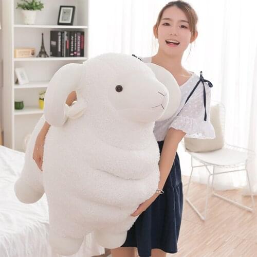 Dorimytrader Giant Cute White Sheep Plush Toy Kawaii Animals Goat Doll Pillow for Childend Gift Deco Teacing Prop 60cm 24inch