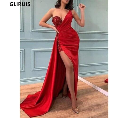 Женские вечерние платья на одно плечо GLIRUIS China At AliExpress