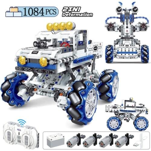 City 2 In 1 Technical RC Deformation Robot Building Blocks Remote Control Mechanical Monster Truck Car Bricks MOC Toys For Boys