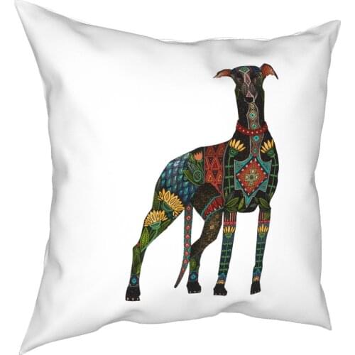 Greyhound Blue Pillow Case Decoration Dog Animal Cushions Throw Pillow for Home Polyester Double-sided Printing Creative