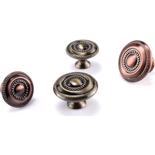 HJY European Cabinet Knob Furniture Door Knobs Drawer Cupboard Kitchen Pull Retro Hardware Drawer Wardrobe Pull Handle C22007