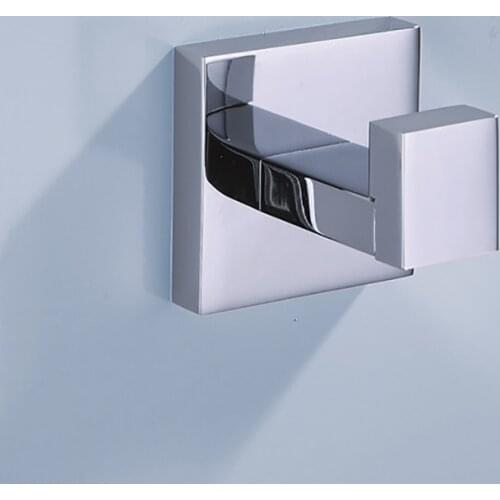 Chrome Robe Hook Brass Metal Wall Mounted Lavatory Kitchen Coat Hook Bathroom Hardware Bath Towel Holder Clothes Key Hanging