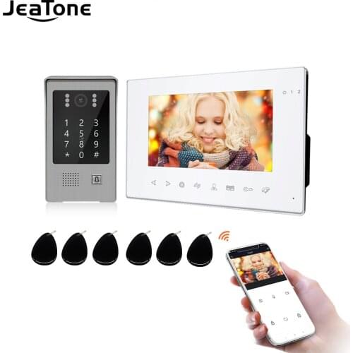 Jeatone 7 Inch Wifi Tuya Smart Video Intercom System With 960P Doorbell For Home Security Support Record Password RFID Card
