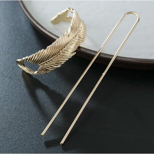 Jisensp Simple Creative U-Shape Alloy Hair Clips Metal Hair Sticks Geometric Hairpins for Women Girls Styling Tool Accessories
