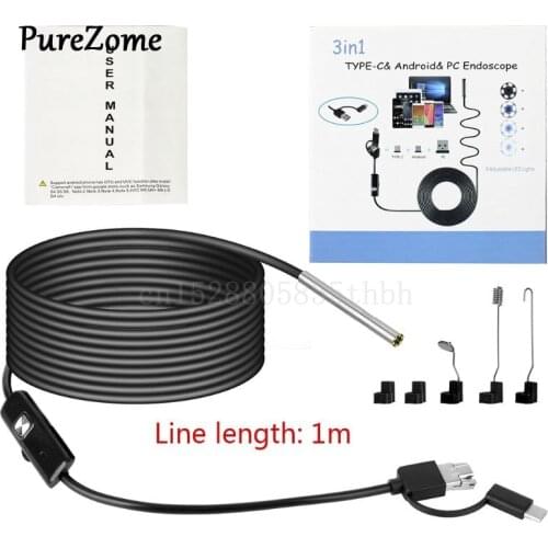 3IN1 Industrial Endoscope Camera 3.9MM IP67 USB Borescope Inspection Camera Kit