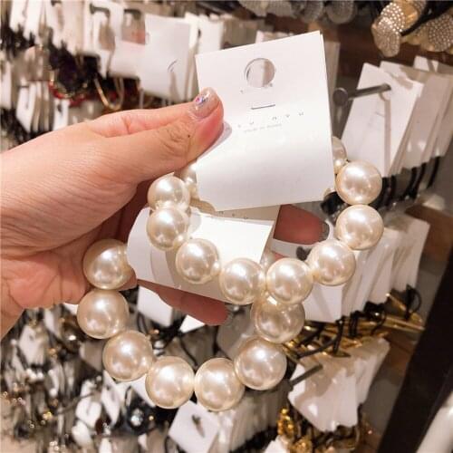 Korean Romantic Pearl Scrunchie Ornament Hair Decoration Bracelet Women Girls Hair Rubber Bands Accessories Hair Rope Headdress