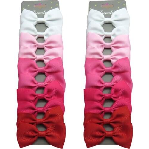 10PCS/Card Pretty Solid Gradient Ties Bow Creativity Hairpins For Baby Girls Clips Pins Barrette Scrunchy Kids Hair Accessories