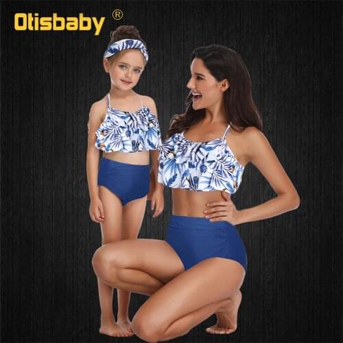 Original Womens Swimsuit Mother Kids Clothing Sets 2- 12 Years Childrens Little Girl Bikini Mommy Summer Beachwear Family Look