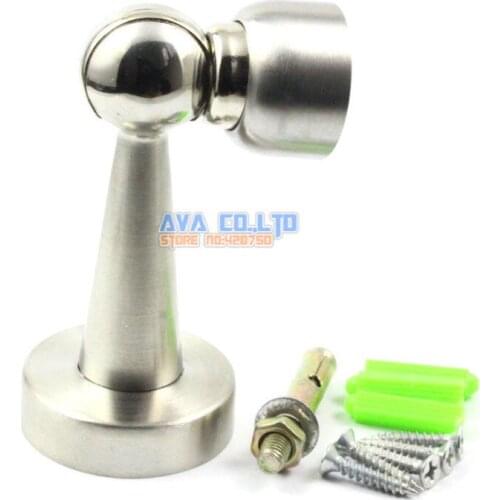 Stainless Steel Magnetic Door Stop Holder Stopper 90mm With Screws