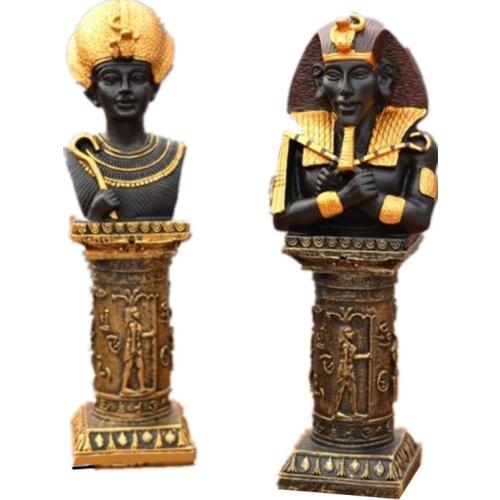 SALES EGYPTIAN PHARAOHS HEAD SCULPTURE ORNAMENTS TUTANKHAMUN CLEOPATRA KING FIGURE STATUE DECORATION HOME HOTEL BAR DISPLAY R267
