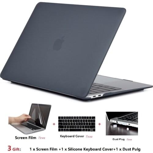 Rubberized Hard Case Keyboard Skin Cover+Screen Protector+Dust plug for Apple Macbook Air Pro Retina TouchBar 11 12 13 15 16 "
