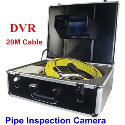 Factory Direct Supply 23MM Camera Head 20m Sewer Pipe Drain Inspection Camera System 7"Color LCD Monitor With DVR Function