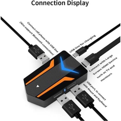 PUBG Controller Keyboard Mouse Converter HD 4K Bluetooth Adapter USB HUB Plug And Play iOS Android Phone To TV PC