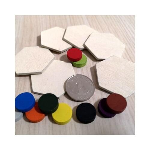 20PCS/Set Side 23mm Hexagon Wood Chess Game Pieces For Neuroshima Hex Board Games DTY Accessory