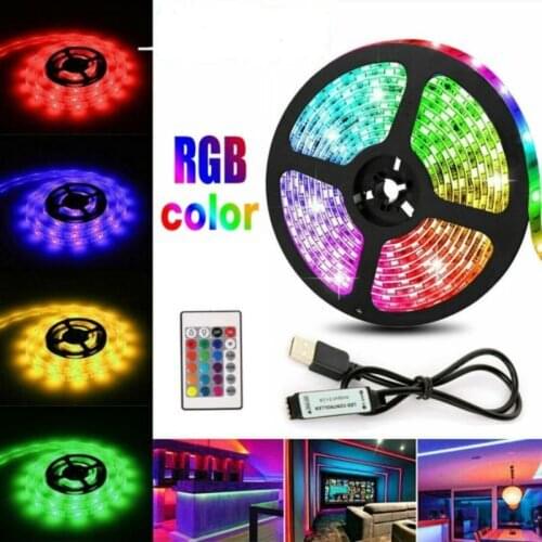 LED Strip Lights 5V USB RGB 2835 24Key IR Control Cable Led String Tape Diode Night Lamps BackLight Teen Room Decoration Lights