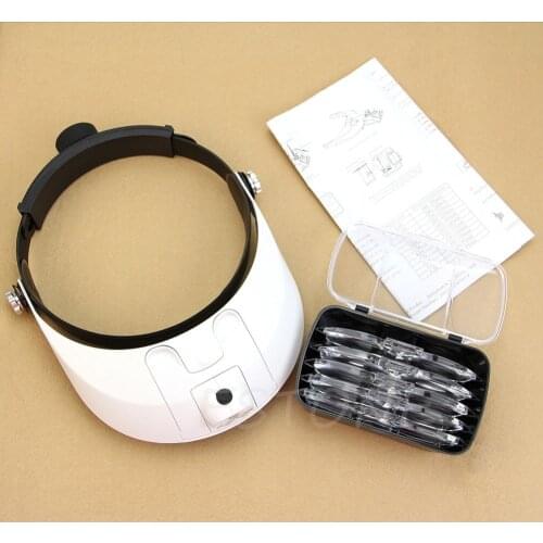 LED Lamp Light Headband Headset Head Jeweler Magnifier Magnifying Glass Loupe-Y103