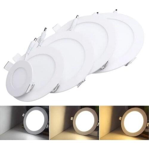 Dimmable LED Panel Light Ultra Thin Ceiling Recessed Downlight 3w 4w 6w 9w 12w 15w 18w Round LED Spot Light AC85-265V