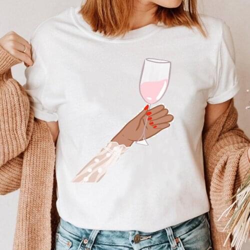 Women Print Graphic Wine T-shirt Beer Love Short Sleeve Tee Fashion T Shirt Female Cartoon Top Style Ladies Clothing