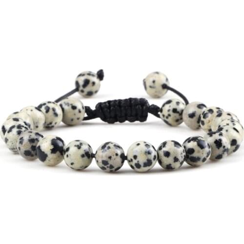 Charm Handmade Bracelets for Women 4/6/8mm Natural Speckled Stone Beads Woven Bracelet Fashion Men Friendship Yoga Jewelry Gift