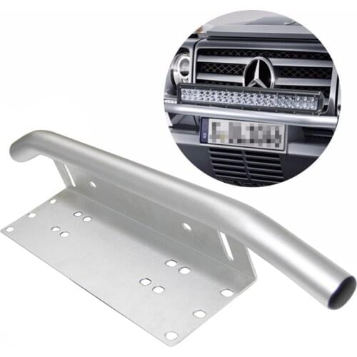 1pcs Chrome License Plate Holder bracket Light Bar Mount Front Bumper For Offroad LED Day Light Bar, Suitable Most Vehicles