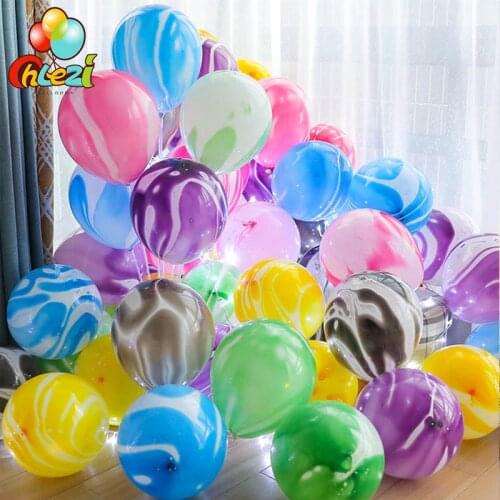 10pcs Agate latex balloon Painting Colorful Cloud Air Balloon Wedding Birthday Party Decoration Globos kids toys baby shower