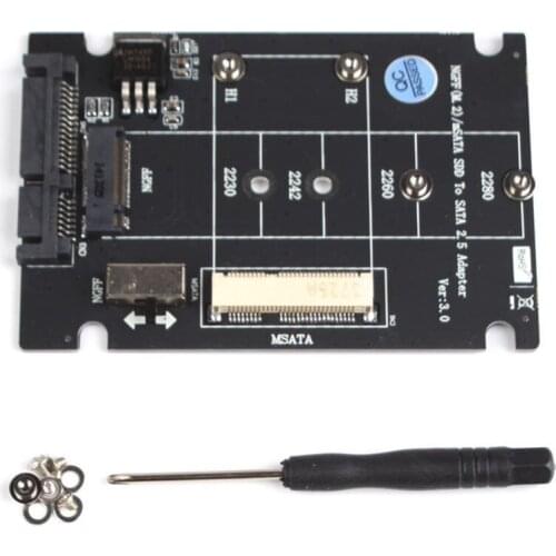 2 in 1 Combine Mini PCI-E M.2 NGFF & mSATA SSD To SATA 3.0 III Adapter #264954
