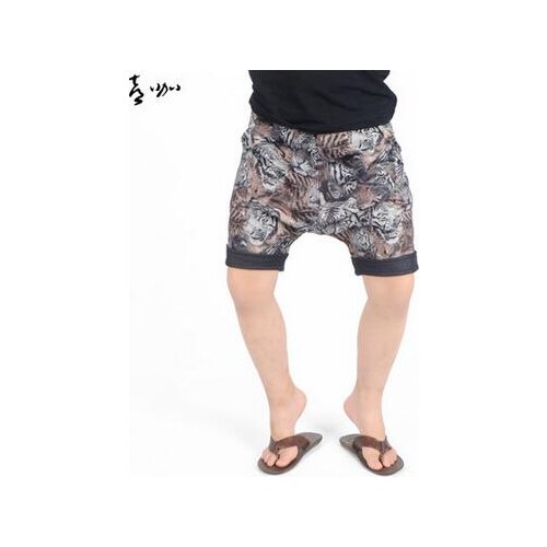 2017 New Fashion Summer Boys Tiger head pattern Costumes Trousers Children Loose Brand Printed Pants harem Hip hop dance Shorts