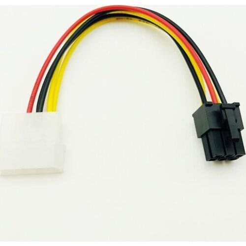 6Pin Male to 4Pin Molex Male Power Supply Cable Graphics Card Power Port to D Plug Converter Cable for BTC Miner Antminer Mining