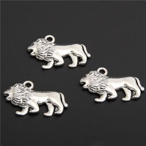 8pcs Metal Charms DIY Silver Color Color Tibetan Lion Head Beads Spacer Beads For Jewelry Making A2868