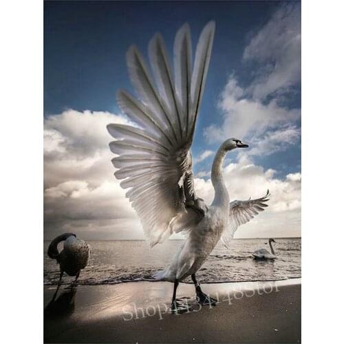 Full square / round drill 5d diamond painting "swan" diamond mosaic 3d animal rhinestone embroidery home decoration