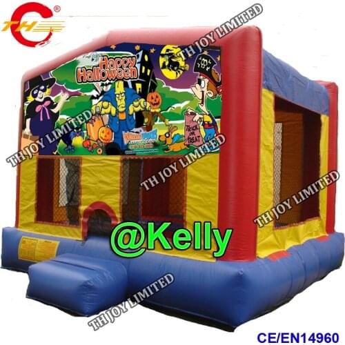 Free air shipping happy halloween inflatable bouncer house for sale, commercial inflatable bounce castle, cheap air bouncer jump