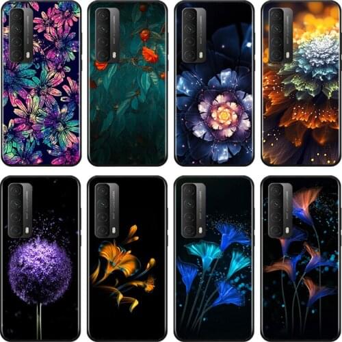 Beautiful Flower Art For Huawei Y9A Y9S Y9 Y8P Y8S Y7A Y7P Y7 Y6 Y6P Y6S Y5P Y5 Prime Pro 2019 2020 Black Soft Phone Case