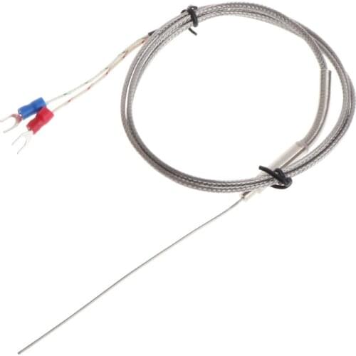 K-Type Thermocouple Probe 1mm x 100mm 2-wires Temperature Sensors 2-Terminals 1m