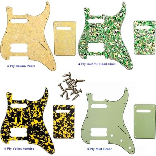 Pleroo Parts - For FD US 72' 11 Screw Hole Standard Strat Player Humbucker Hs Guitar Pickguard & Back Plate Scratch Plate