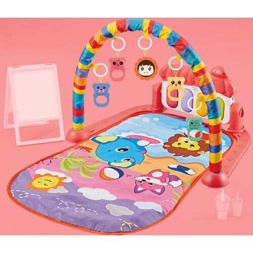Baby Pedal Piano Musical Baby Play Mat Play Piano Activity Gym With Hanging Toys Baby Companion For Babies Ages 0-6 Months Old