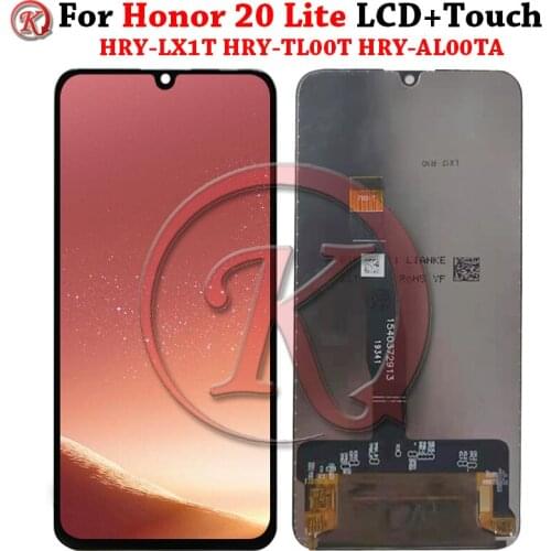 Display HRY-LX1T LCD For Honor 20 Lite LCD with Frame Touch Screen Replacement for Huawei Honor 20 Lite Global 6.21inch LCD