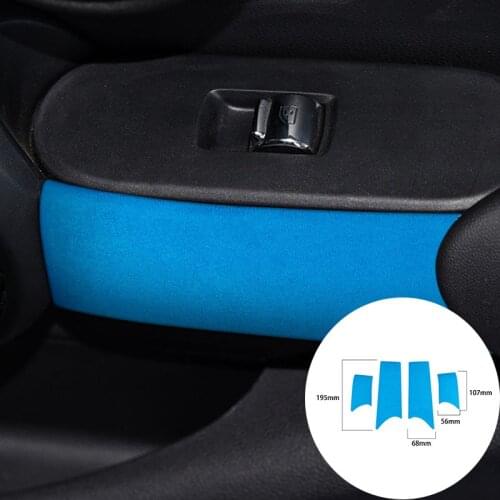 For BMW MINI F55 2014-2020 Alcantara Suede Wrap Car Door Handles Panel Strip Cover Trim Stickers Internal Accessories Styling