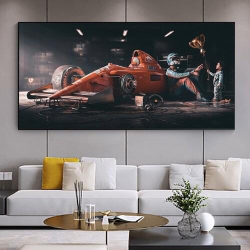 F1 Formula Legend Champion Race Car Poster Wall Art Oil Canvas Prints Vintage Painting Modern For Living Room Home Room Decor
