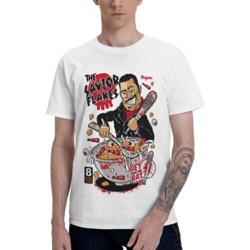 Funny Movie The Walking Dead Tshirt Men Casual Tees Top 100% Cotton T Shirt Short Sleeve Negan Horror Drama TV T-shirt Gift